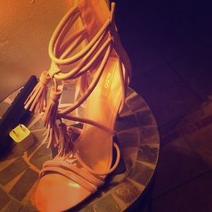 Tassel strapped nude heel from Aldo